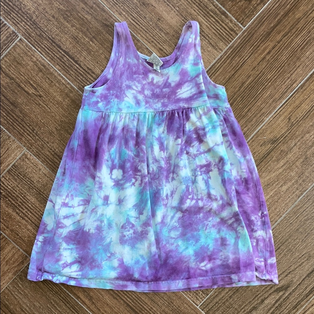 Dharma Trading Co Vibrant Purple and Blue Tie-Dye Tank Top with Flowy Silhouette